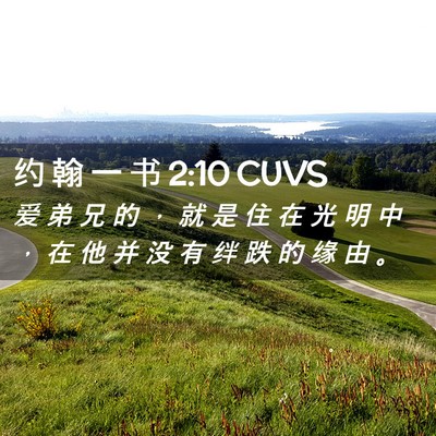Picture 02 - 约 翰 一 书 2:10 CUVS - 爱 弟 兄 的 ， 就 是 住 在 光 明 中 - Bible Verse Picture