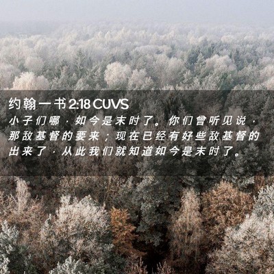 Picture 02 - 约 翰 一 书 2:18 CUVS - 小 子 们 哪 ， 如 今 是 末 时 了 。 - Bible Verse Picture