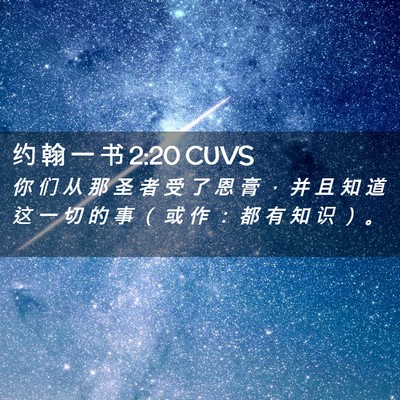 Picture 02 - 约 翰 一 书 2:20 CUVS - 你 们 从 那 圣 者 受 了 恩 膏 ， 并 - Bible Verse Picture