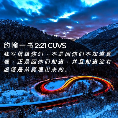 Picture 02 - 约 翰 一 书 2:21 CUVS - 我 写 信 给 你 们 ， 不 是 因 你 们 - Bible Verse Picture