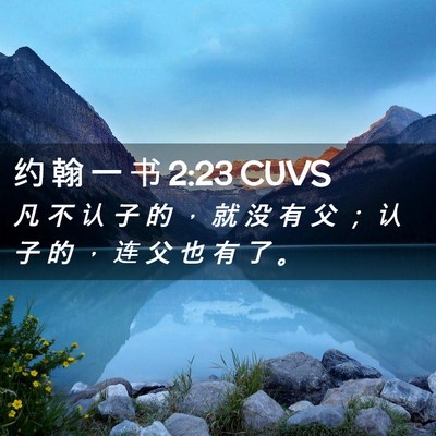Picture 02 - 约 翰 一 书 2:23 CUVS - 凡 不 认 子 的 ， 就 没 有 父 ； 认 - Bible Verse Picture