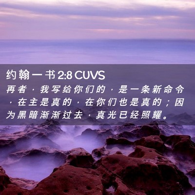 Picture 02 - 约 翰 一 书 2:8 CUVS - 再 者 ， 我 写 给 你 们 的 ， 是 一 - Bible Verse Picture