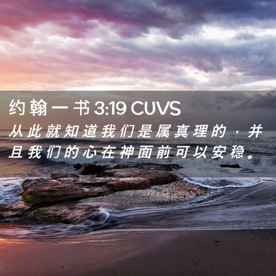 Picture 02 - 约 翰 一 书 3:19 CUVS - 从 此 就 知 道 我 们 是 属 真 理 的 - Bible Verse Picture