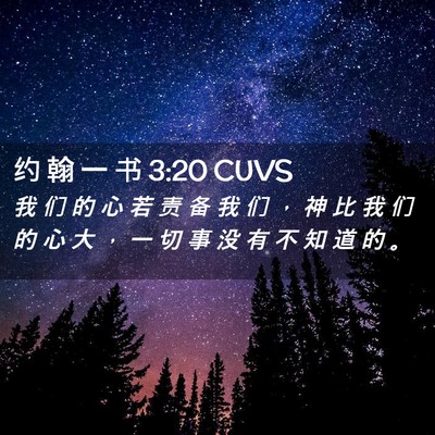 Picture 02 - 约 翰 一 书 3:20 CUVS - 我 们 的 心 若 责 备 我 们 ， 神 比 - Bible Verse Picture