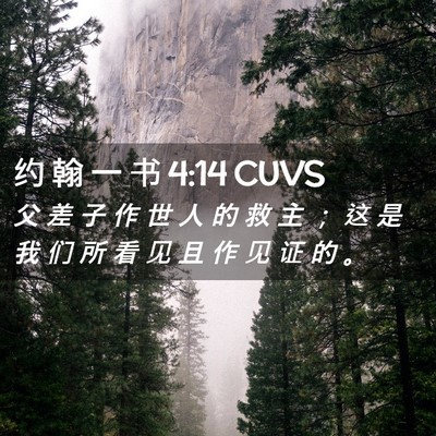 Picture 02 - 约 翰 一 书 4:14 CUVS - 父 差 子 作 世 人 的 救 主 ； 这 是 - Bible Verse Picture