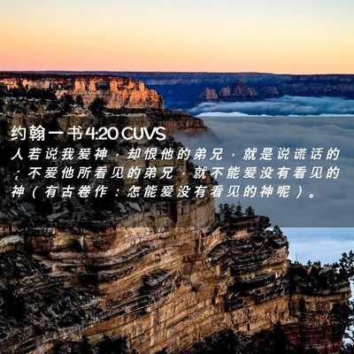 Picture 02 - 约 翰 一 书 4:20 CUVS - 人 若 说 我 爱 神 ， 却 恨 他 的 弟 - Bible Verse Picture