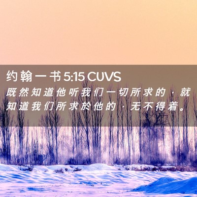 Picture 02 - 约 翰 一 书 5:15 CUVS - 既 然 知 道 他 听 我 们 一 切 所 求 - Bible Verse Picture