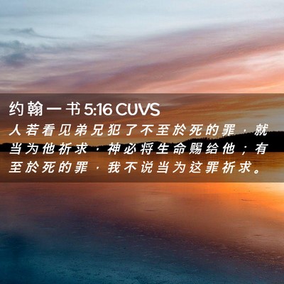 Picture 02 - 约 翰 一 书 5:16 CUVS - 人 若 看 见 弟 兄 犯 了 不 至 於 死 - Bible Verse Picture