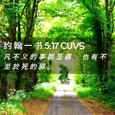 Picture 02 - 约 翰 一 书 5:17 CUVS - 凡 不 义 的 事 都 是 罪 ， 也 有 不 - Bible Verse Picture