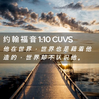 Picture 02 - 约 翰 福 音 1:10 CUVS - 他 在 世 界 ， 世 界 也 是 藉 着 他 - Bible Verse Picture