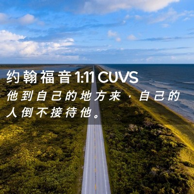 Picture 02 - 约 翰 福 音 1:11 CUVS - 他 到 自 己 的 地 方 来 ， 自 己 的 - Bible Verse Picture