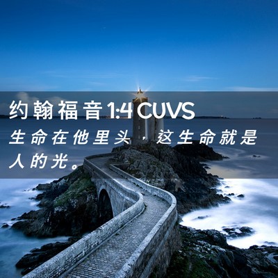 Picture 02 - 约 翰 福 音 1:4 CUVS - 生 命 在 他 里 头 ， 这 生 命 就 是 - Bible Verse Picture