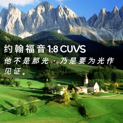 Picture 02 - 约 翰 福 音 1:8 CUVS - 他 不 是 那 光 ， 乃 是 要 为 光 作 - Bible Verse Picture