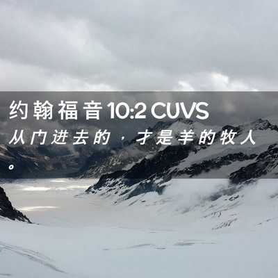 Picture 02 - 约 翰 福 音 10:2 CUVS - 从 门 进 去 的 ， 才 是 羊 的 牧 人 - Bible Verse Picture