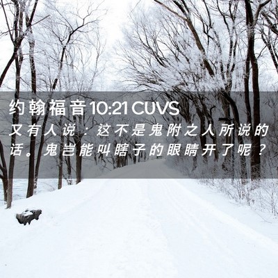 Picture 02 - 约 翰 福 音 10:21 CUVS - 又 有 人 说 ： 这 不 是 鬼 附 之 人 - Bible Verse Picture
