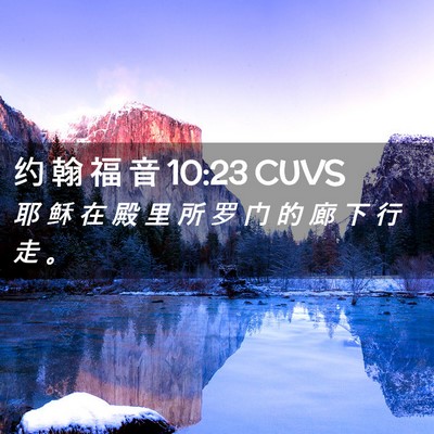 Picture 02 - 约 翰 福 音 10:23 CUVS - 耶 稣 在 殿 里 所 罗 门 的 廊 下 行 - Bible Verse Picture