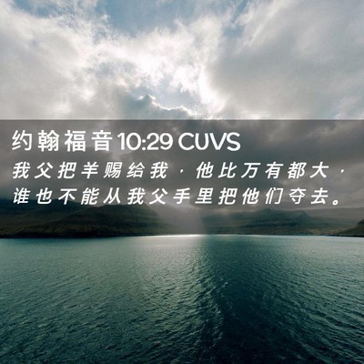 Picture 02 - 约 翰 福 音 10:29 CUVS - 我 父 把 羊 赐 给 我 ， 他 比 万 有 - Bible Verse Picture