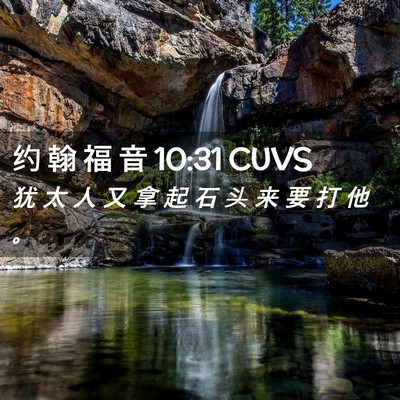 Picture 02 - 约 翰 福 音 10:31 CUVS - 犹 太 人 又 拿 起 石 头 来 要 打 他 - Bible Verse Picture