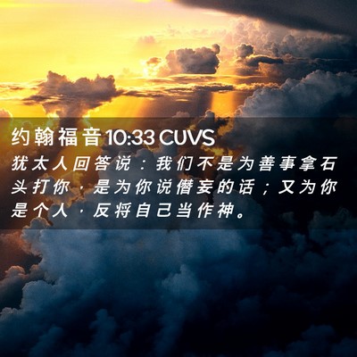 Picture 02 - 约 翰 福 音 10:33 CUVS - 犹 太 人 回 答 说 ： 我 们 不 是 为 - Bible Verse Picture
