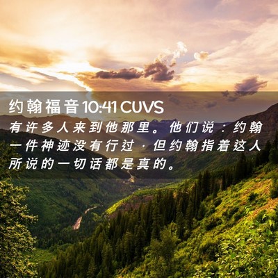 Picture 02 - 约 翰 福 音 10:41 CUVS - 有 许 多 人 来 到 他 那 里 。 他 们 - Bible Verse Picture