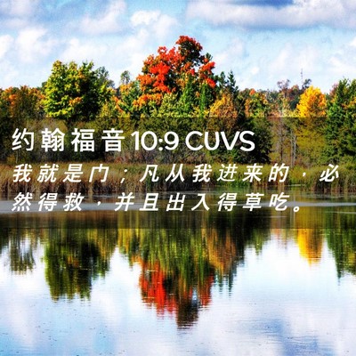 Picture 02 - 约 翰 福 音 10:9 CUVS - 我 就 是 门 ； 凡 从 我 进 来 的 ， - Bible Verse Picture