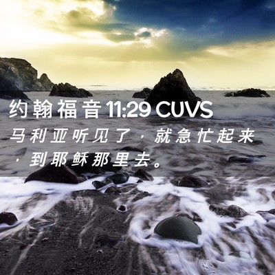 Picture 02 - 约 翰 福 音 11:29 CUVS - 马 利 亚 听 见 了 ， 就 急 忙 起 来 - Bible Verse Picture