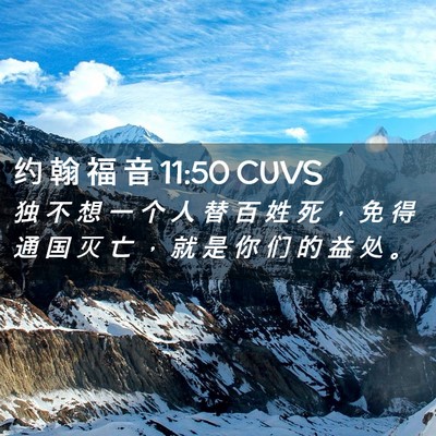 Picture 02 - 约 翰 福 音 11:50 CUVS - 独 不 想 一 个 人 替 百 姓 死 ， 免 - Bible Verse Picture