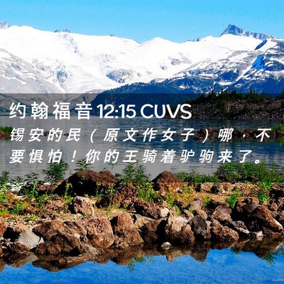 Picture 02 - 约 翰 福 音 12:15 CUVS - 锡 安 的 民 （ 原 文 作 女 子 ） 哪 - Bible Verse Picture