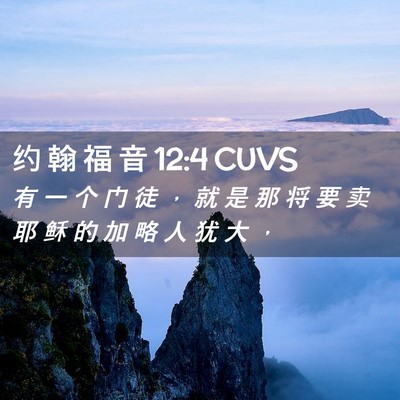 Picture 02 - 约 翰 福 音 12:4 CUVS - 有 一 个 门 徒 ， 就 是 那 将 要 卖 - Bible Verse Picture
