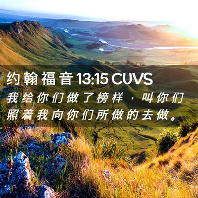 Picture 02 - 约 翰 福 音 13:15 CUVS - 我 给 你 们 做 了 榜 样 ， 叫 你 们 - Bible Verse Picture