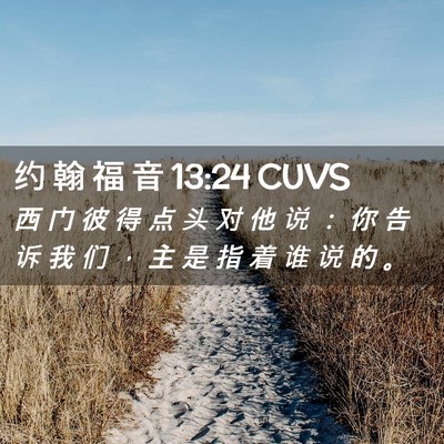 Picture 02 - 约 翰 福 音 13:24 CUVS - 西 门 彼 得 点 头 对 他 说 ： 你 告 - Bible Verse Picture