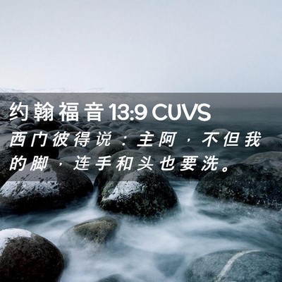 Picture 02 - 约 翰 福 音 13:9 CUVS - 西 门 彼 得 说 ： 主 阿 ， 不 但 我 - Bible Verse Picture