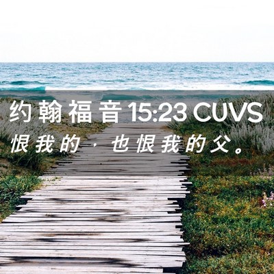 Picture 02 - 约 翰 福 音 15:23 CUVS - 恨 我 的 ， 也 恨 我 的 父 - Bible Verse Picture