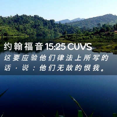 Picture 02 - 约 翰 福 音 15:25 CUVS - 这 要 应 验 他 们 律 法 上 所 写 的 - Bible Verse Picture