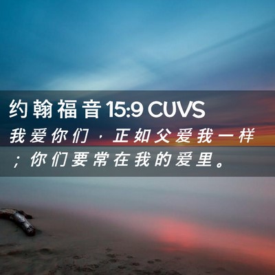 Picture 02 - 约 翰 福 音 15:9 CUVS - 我 爱 你 们 ， 正 如 父 爱 我 一 样 - Bible Verse Picture