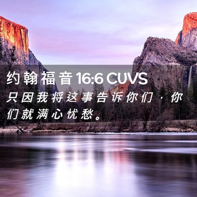 Picture 02 - 约 翰 福 音 16:6 CUVS - 只 因 我 将 这 事 告 诉 你 们 ， 你 - Bible Verse Picture