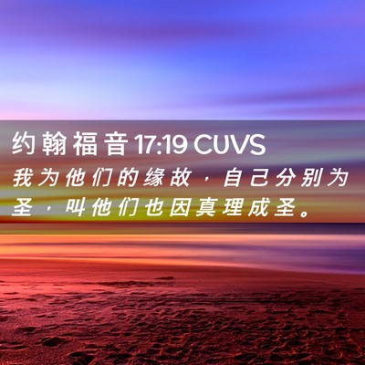 Picture 02 - 约 翰 福 音 17:19 CUVS - 我 为 他 们 的 缘 故 ， 自 己 分 别 - Bible Verse Picture