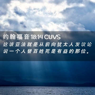 Picture 02 - 约 翰 福 音 18:14 CUVS - 这 该 亚 法 就 是 从 前 向 犹 太 人 - Bible Verse Picture