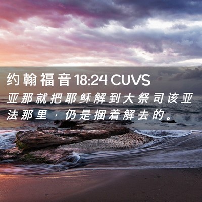 Picture 02 - 约 翰 福 音 18:24 CUVS - 亚 那 就 把 耶 稣 解 到 大 祭 司 该 - Bible Verse Picture