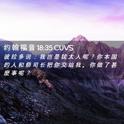 Picture 02 - 约 翰 福 音 18:35 CUVS - 彼 拉 多 说 ： 我 岂 是 犹 太 人 呢 - Bible Verse Picture