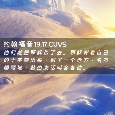Picture 02 - 约 翰 福 音 19:17 CUVS - 他 们 就 把 耶 稣 带 了 去 。 耶 稣 - Bible Verse Picture