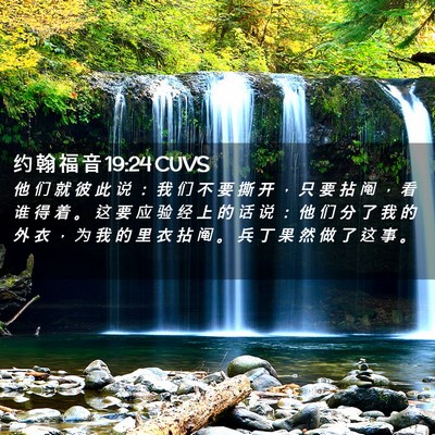 Picture 02 - 约 翰 福 音 19:24 CUVS - 他 们 就 彼 此 说 ： 我 们 不 要 撕 - Bible Verse Picture