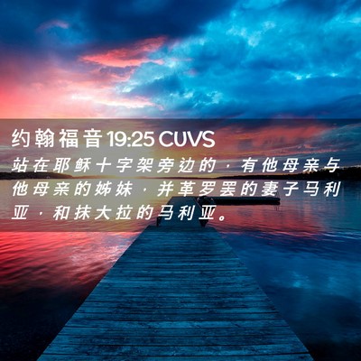 Picture 02 - 约 翰 福 音 19:25 CUVS - 站 在 耶 稣 十 字 架 旁 边 的 ， 有 - Bible Verse Picture