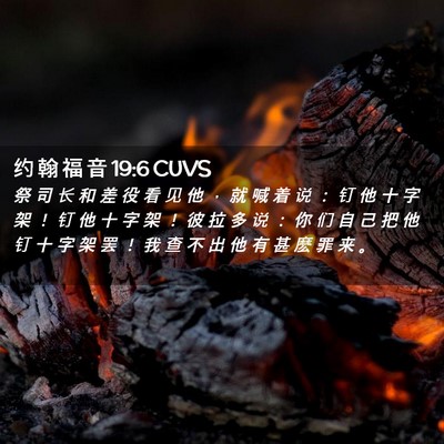Picture 02 - 约 翰 福 音 19:6 CUVS - 祭 司 长 和 差 役 看 见 他 ， 就 喊 - Bible Verse Picture