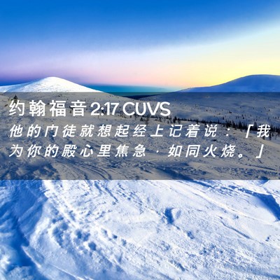 Picture 02 - 约 翰 福 音 2:17 CUVS - 他 的 门 徒 就 想 起 经 上 记 着 说 - Bible Verse Picture