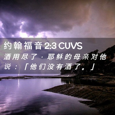Picture 02 - 约 翰 福 音 2:3 CUVS - 酒 用 尽 了 ， 耶 稣 的 母 亲 对 他 - Bible Verse Picture