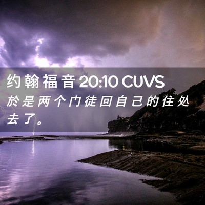 Picture 02 - 约 翰 福 音 20:10 CUVS - 於 是 两 个 门 徒 回 自 己 的 住 处 - Bible Verse Picture
