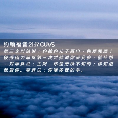 Picture 02 - 约 翰 福 音 21:17 CUVS - 第 三 次 对 他 说 ： 约 翰 的 儿 子 - Bible Verse Picture