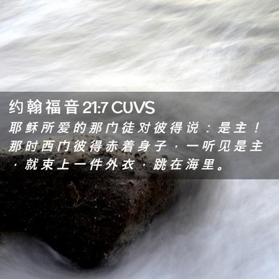 Picture 02 - 约 翰 福 音 21:7 CUVS - 耶 稣 所 爱 的 那 门 徒 对 彼 得 说 - Bible Verse Picture