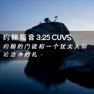 Picture 02 - 约 翰 福 音 3:25 CUVS - 约 翰 的 门 徒 和 一 个 犹 太 人 辩 - Bible Verse Picture